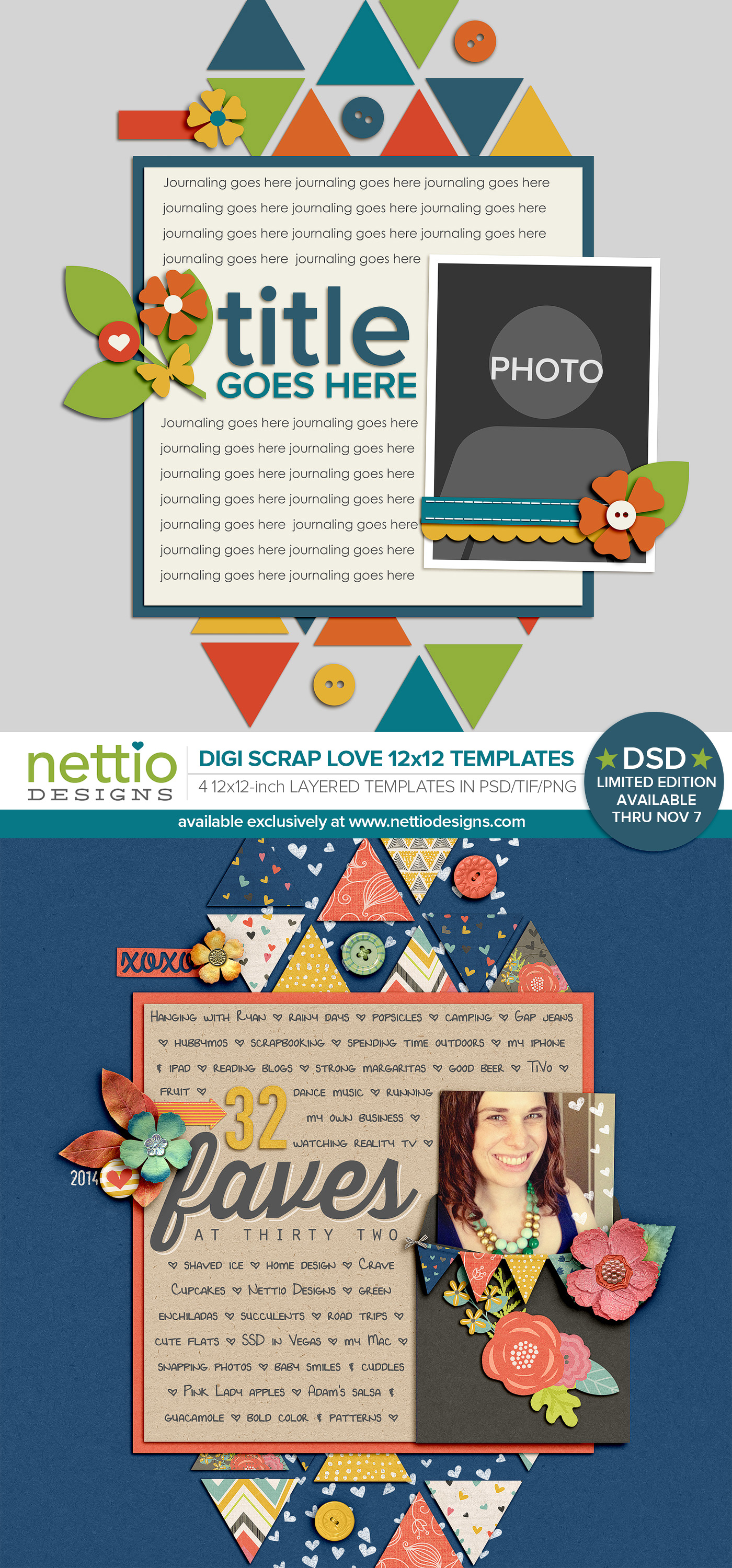 nettio designs digital scrapbooking template layout 3