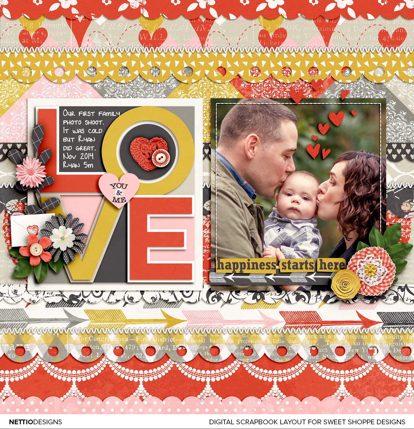 Digital Scrapbooking Layout by NettioDesigns | Scrapbook Saturday 02 Scaling Down a Template